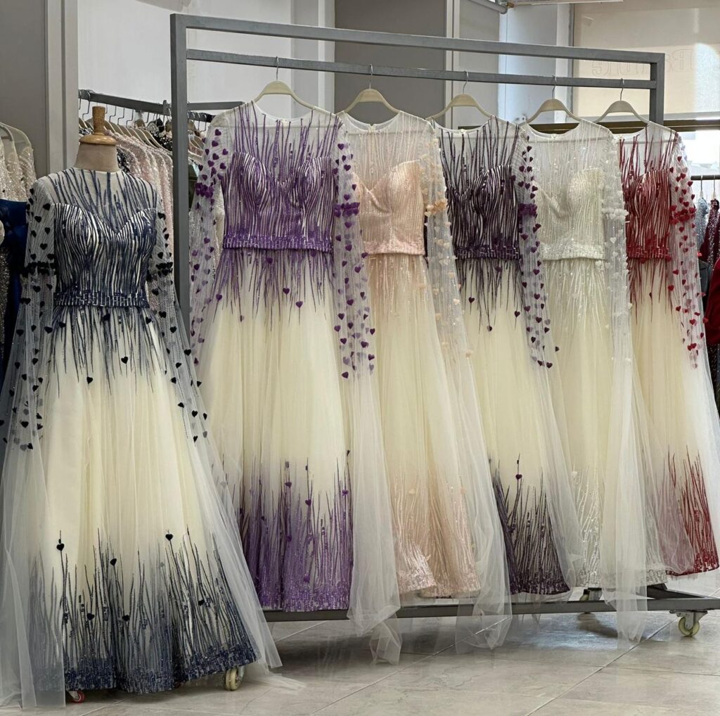 wedding-dresses-display-Cairo-bridal-shop