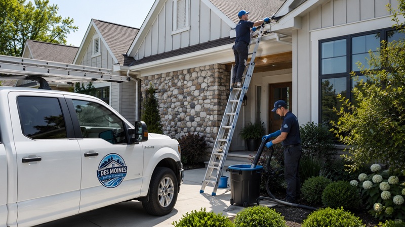 gutter-cleaning-des-moines-technician